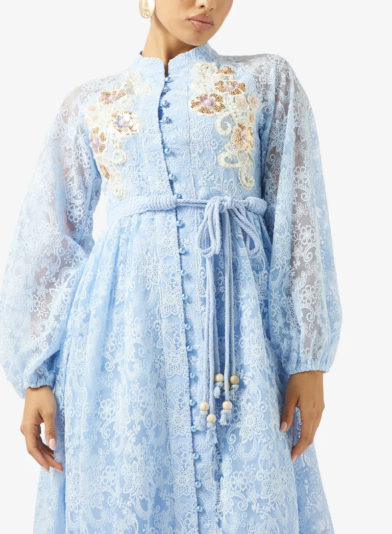 Khizana  Embroidered Lace Dress for Women | Best Price UAE